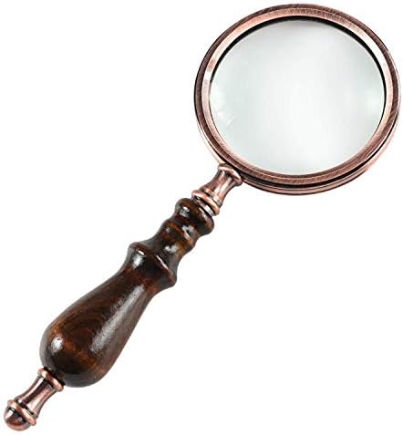 Lupa MSLAN 10X de Cobre Antiguo, Manual con Mango de Madera y Cristal Real, Ideal para Lectura de Personas Mayores y Degeneración Macular - imagen 2