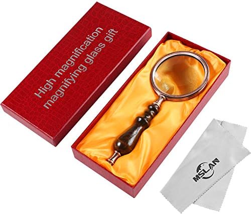 Lupa MSLAN 10X de Cobre Antiguo, Manual con Mango de Madera y Cristal Real, Ideal para Lectura de Personas Mayores y Degeneración Macular - imagen 7