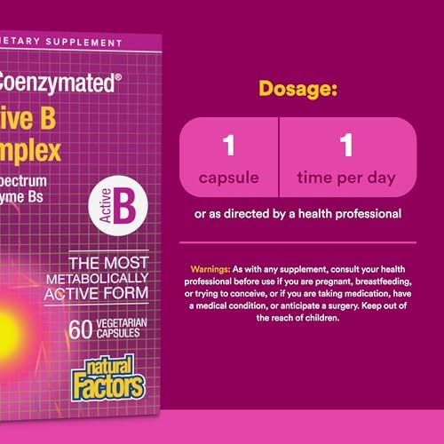 Natural Factors, Complejo B Activo BioCoenzimado, 60 Cápsulas (60 Porciones) - imagen 3