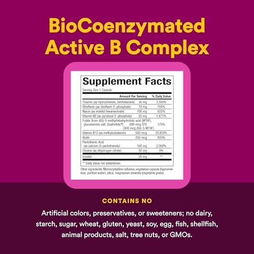 Natural Factors, Complejo B Activo BioCoenzimado, 60 Cápsulas (60 Porciones) - imagen 4
