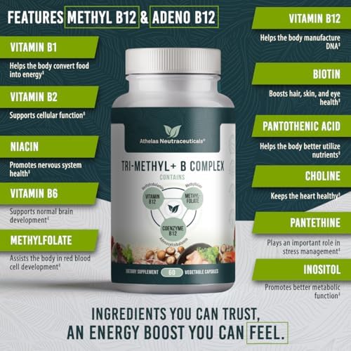 Tri-Methyl+ Complejo B Methylado - Suplemento de Vitaminas B Methyl para Soporte MTHFR con B12 Methylcobalamina, Adenosilcobalamina y Metilfolato - imagen 4