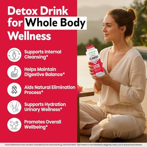 Herbal Clean Qcarbo16 Bebida Detox de Limpieza Total (16 fl oz) - Sabor Tropical, Ideal para Niveles Moderados de Toxinas, con Vitaminas B2 y B12 - imagen 5