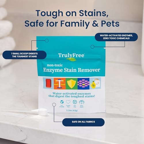 Removedor de Manchas Enzimático Truly Free - Potenciador Natural de Detergente para Ropa, Eficaz contra Sangre, Hierba, Orina de Mascotas y Olores - - imagen 3