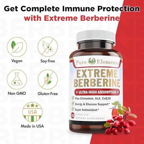Complejo Extreme Berberina 500mg con ALA, CoQ10, Cúrcuma, Canela, Melón Amargo, Hoja de Banaba, Panax Coreano, Jalea Real y 21 Hierbas para el - imagen 4