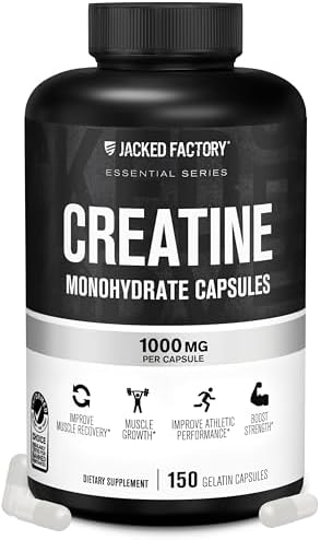 Cápsulas de Creatina Monohidratada Jacked Factory - Suplemento para Aumento de Masa Muscular, Fuerza y Energía - 150 Cápsulas - imagen 1