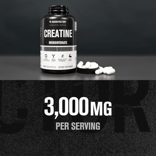 Cápsulas de Creatina Monohidratada Jacked Factory - Suplemento para Aumento de Masa Muscular, Fuerza y Energía - 150 Cápsulas - imagen 2