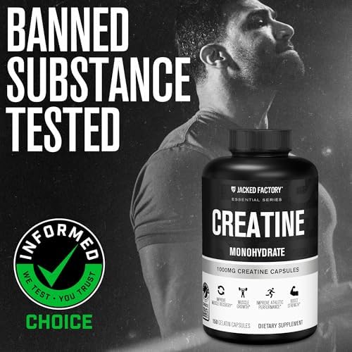 Cápsulas de Creatina Monohidratada Jacked Factory - Suplemento para Aumento de Masa Muscular, Fuerza y Energía - 150 Cápsulas - imagen 3