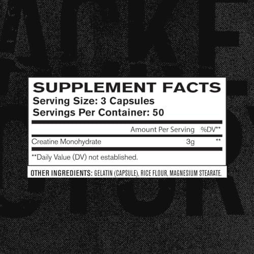 Cápsulas de Creatina Monohidratada Jacked Factory - Suplemento para Aumento de Masa Muscular, Fuerza y Energía - 150 Cápsulas - imagen 5