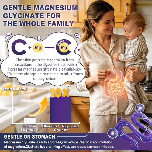 Gomitas de Magnesio Glicinato para Niños 6+ y Adultos, 500mg/250mg con L Teanina, B6, Glicina y Zinc, 60 piezas, Sin Melatonina y Sin Azúcar - imagen 5