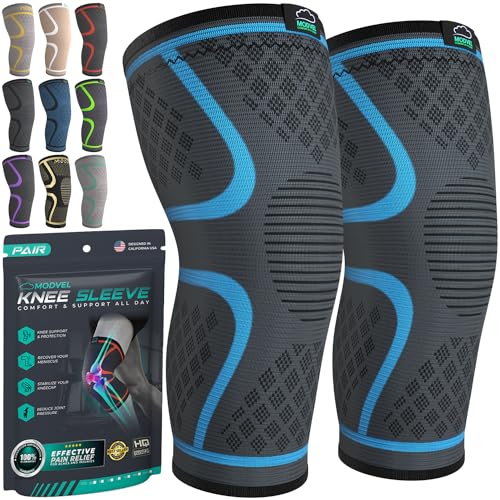 Faja de Compresión para Rodilla Modvel para Hombres y Mujeres, Paquete de 2, Soporte para Dolor de Rodilla, Ideal para Correr y Entrenamiento - imagen 8
