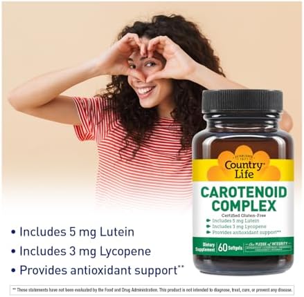 Country Life Complejo de Carotenoides con Luteína, Licopeno y Astaxantina, 60 Cápsulas Blandas, Soporte Antioxidante - imagen 2