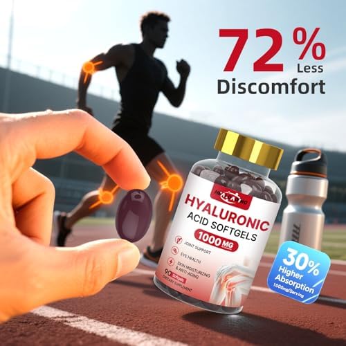 Suplementos de Ácido Hialurónico HEALOADING 1000mg en Softgels: Suplementos para Articulaciones y Piel, Hidratación No GMO y Sin Gluten - imagen 3