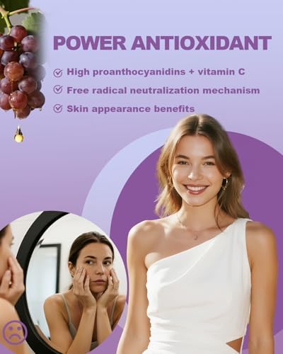 Extracto de Semilla de Uva Natural en Gotas - Suplemento Líquido de 300 mg, Máxima Potencia, Estándar 95% Polifenoles, Sin OGM, Sin Gluten (60ml) - imagen 3