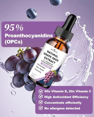 Extracto de Semilla de Uva Natural en Gotas - Suplemento Líquido de 300 mg, Máxima Potencia, Estándar 95% Polifenoles, Sin OGM, Sin Gluten (60ml) - imagen 4