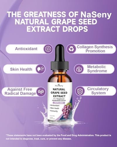 Extracto de Semilla de Uva Natural en Gotas - Suplemento Líquido de 300 mg, Máxima Potencia, Estándar 95% Polifenoles, Sin OGM, Sin Gluten (60ml) - imagen 5