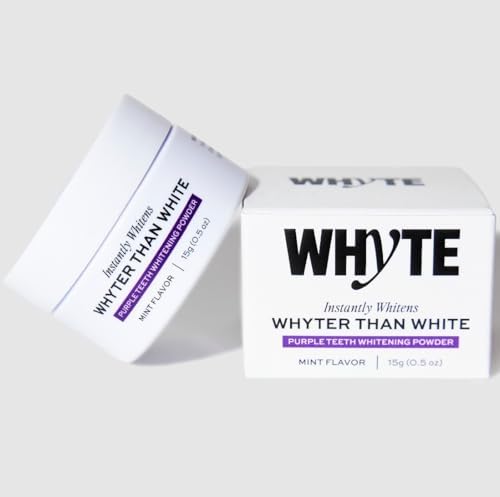 Polvo Blanqueador de Dientes Profesional Whyte en Color Púrpura con Xilitol y Hidroxiapatita - Blanqueador Remineralizante para Dientes Sensibles - - imagen 1
