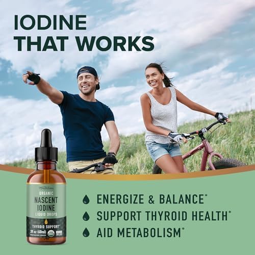Iodo Orgánico Líquido para Apoyo a la Tiroides | Suplementos de Iodo Nascent | Certificado Orgánico USDA | Ioduro de Potasio Decolorido | 1100 mcg | - imagen 2