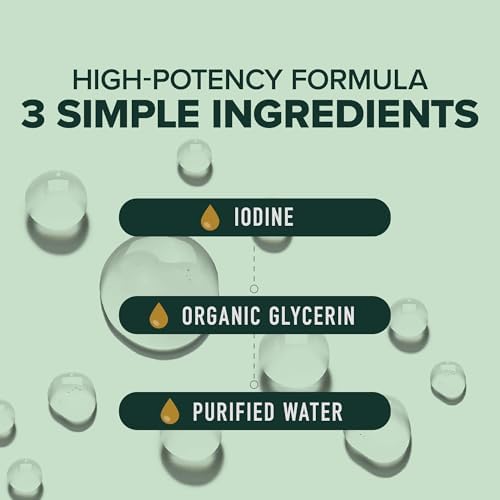 Iodo Orgánico Líquido para Apoyo a la Tiroides | Suplementos de Iodo Nascent | Certificado Orgánico USDA | Ioduro de Potasio Decolorido | 1100 mcg | - imagen 3
