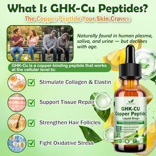 Suplemento Líquido de Péptidos Vita PLynxera GHK-CU, 6 en 1 con Colágeno Marino, Ácido Hialurónico y Biotina para Antienvejecimiento y Crecimiento de - imagen 3