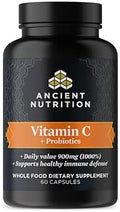 Suplemento de Probióticos y Vitamina C Ancient Nutrition, Apoya el Sistema Inmunológico y la Salud Digestiva, Sin GMOs, 30 Porciones, Paleo y Keto - imagen 1