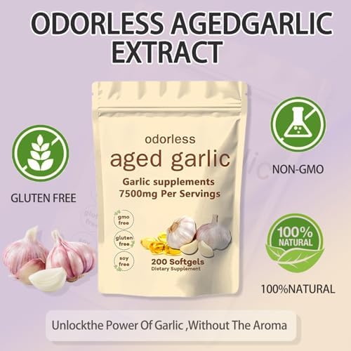 Suplemento de Extracto de Ajo Aged Garlic TANSPRESSO Primus - Ajo Orgánico Sin Olor para el Corazón y el Sistema Inmunológico, 200 Cápsulas Blandas - imagen 4