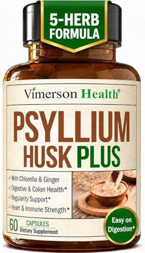 Cápsulas de Psyllium Husk 1080mg – Suplemento de Fibra Vegano para la Regularidad y Salud Digestiva – Con Olmo Resbaladizo y Jengibre – 60 Cápsulas - imagen 1