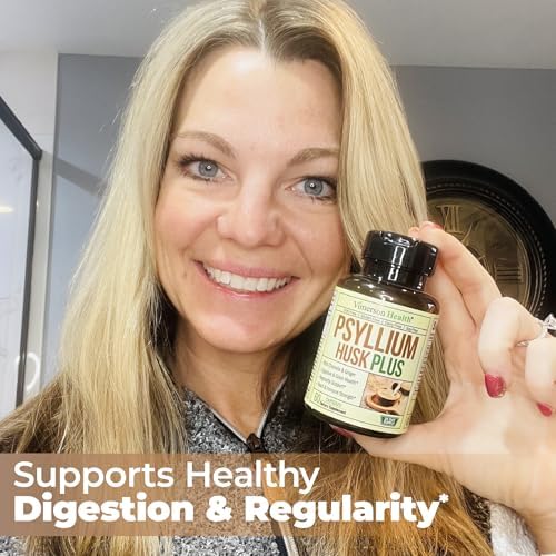 Cápsulas de Psyllium Husk 1080mg – Suplemento de Fibra Vegano para la Regularidad y Salud Digestiva – Con Olmo Resbaladizo y Jengibre – 60 Cápsulas - imagen 8