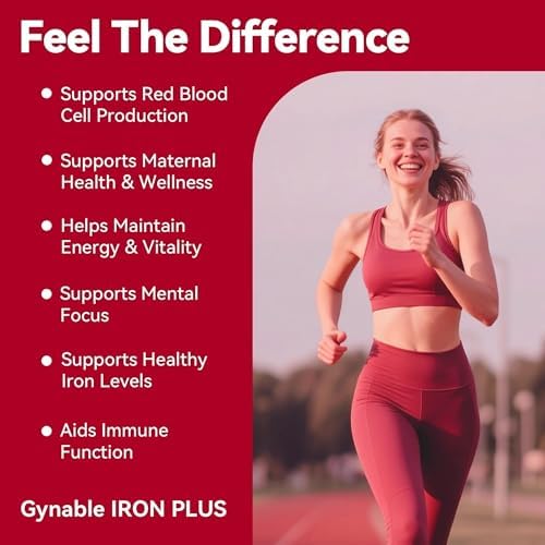 Suplemento de Hierro Suave para Mujeres con Anemia: Tabletas de Hierro de Liberación Lenta 18 mg, Apoyo Clínico para Embarazo, con Ácido Fólico, B12, - imagen 4
