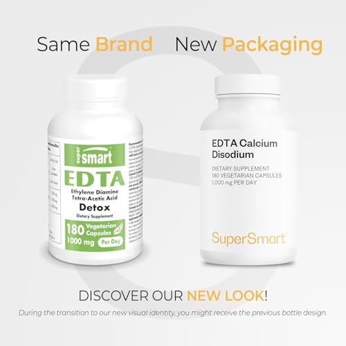 Supersmart - Suplemento de EDTA 1000mg al Día - EDTA de Calcio Disódico | Sin OGM y Libre de Gluten - 180 Cápsulas Vegetarianas - imagen 2
