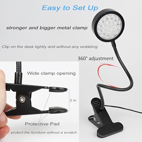 U4GLORY Terapia de Luz Roja para Cara y Cuerpo, 18 LEDs 660nm y 850nm Infrarrojo Cercano, Luz Ajustable con Clip, Ideal para Cuidado de la Piel y - imagen 4