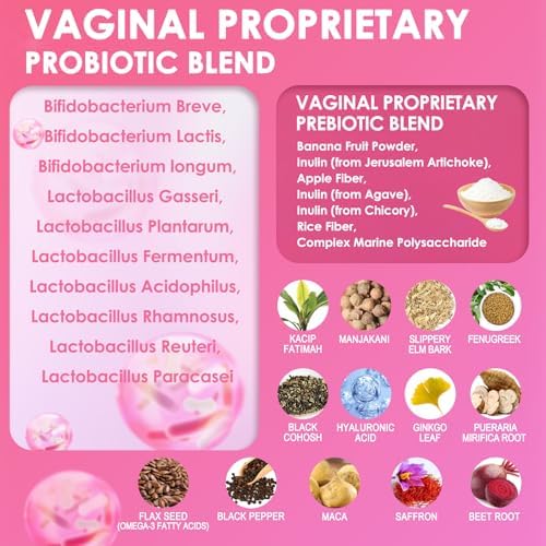 Probióticos Vaginales para Mujeres - Hidratante Vaginal 30 en 1 con Almidón de Malvavisco, Ácido Hialurónico y Fenogreco - 120 Cápsulas - imagen 3