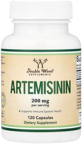 Artemisinina (Artemisia Annua) 200mg por porción, 120 cápsulas (suministro para dos meses), vegano, sin OGM, sin gluten (apoyo inmunológico) de - imagen 1
