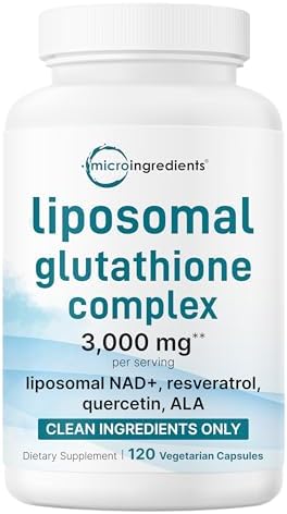 Complejo de Glutatión Reducido Liposomal Micro Ingredients 3,000mg - Suplemento Avanzado 8 en 1 con NAD, Resveratrol, Quercetina, Ácido Alfa Lipoico - imagen 1