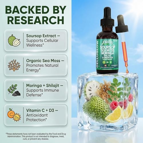 Suplemento de Apoyo Inmunológico CelluGlow con Extracto de Té Verde, Sábila, Moringa, Shilajit, Vitamina C y D3, Ajo, Cúrcuma, Jengibre y Más - Clean - imagen 3