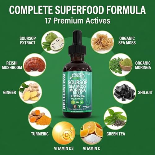 Suplemento de Apoyo Inmunológico CelluGlow con Extracto de Té Verde, Sábila, Moringa, Shilajit, Vitamina C y D3, Ajo, Cúrcuma, Jengibre y Más - Clean - imagen 4