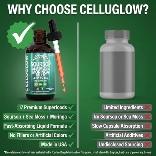 Suplemento de Apoyo Inmunológico CelluGlow con Extracto de Té Verde, Sábila, Moringa, Shilajit, Vitamina C y D3, Ajo, Cúrcuma, Jengibre y Más - Clean - imagen 7