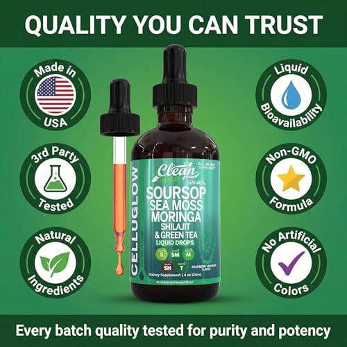 Suplemento de Apoyo Inmunológico CelluGlow con Extracto de Té Verde, Sábila, Moringa, Shilajit, Vitamina C y D3, Ajo, Cúrcuma, Jengibre y Más - Clean - imagen 8