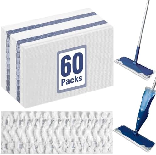 Paquete de 60 Almohadillas Desechables de Microfibra para Mopas Bona | Almohadillas de Repuesto Resistentes Compatibles con Mopas Planas de 15-18 - imagen 1