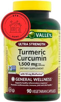 Suplemento de Cúrcuma Spring Valley | Suplemento de Cúrcuma Curcumina Ultra Fuerte 1,500 mg, 90 Cápsulas + Sticker STS. - imagen 1