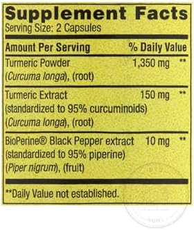Suplemento de Cúrcuma Spring Valley | Suplemento de Cúrcuma Curcumina Ultra Fuerte 1,500 mg, 90 Cápsulas + Sticker STS. - imagen 3