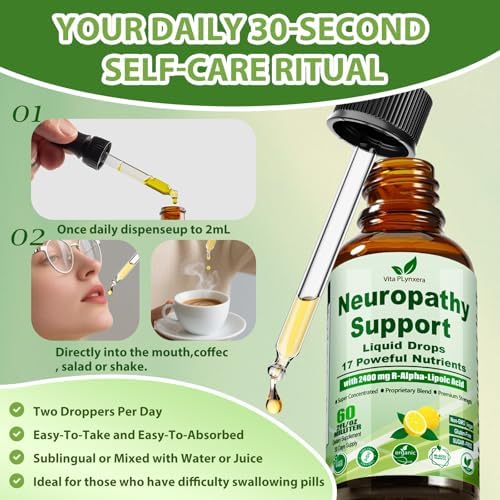 Suplementos para Neuropatía en Gotas Líquidas, Advance 17 en 1 Ácido R-Alpha Lipoico Estabilizado (R-ALA) con Acetil L-Carnitina, Complejo de - imagen 6