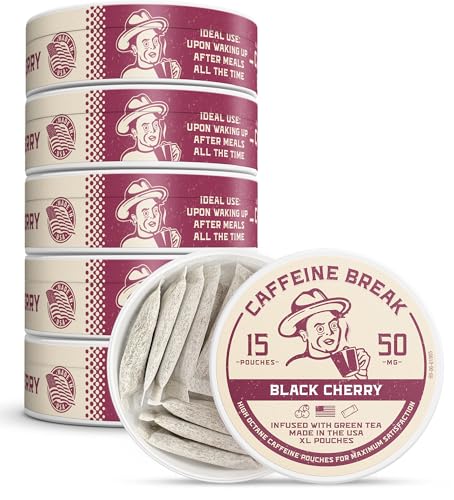 ALP Supply Co - Pouches de Cafeína Sabor Cereza Negra - Energía Limpia y Audaz - Hecho en EE. UU. - 50mg por pouch - Paquete de 5, 15 Pouches Cada Uno - imagen 1
