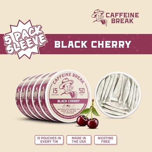 ALP Supply Co - Pouches de Cafeína Sabor Cereza Negra - Energía Limpia y Audaz - Hecho en EE. UU. - 50mg por pouch - Paquete de 5, 15 Pouches Cada Uno - imagen 4
