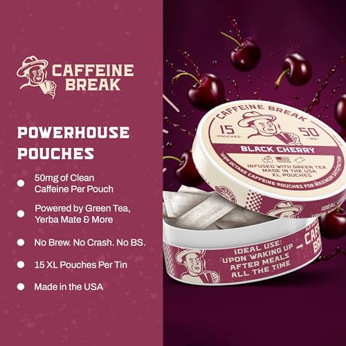 ALP Supply Co - Pouches de Cafeína Sabor Cereza Negra - Energía Limpia y Audaz - Hecho en EE. UU. - 50mg por pouch - Paquete de 5, 15 Pouches Cada Uno - imagen 5