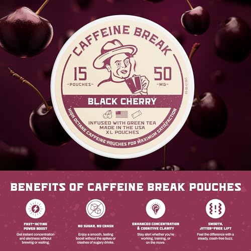 ALP Supply Co - Pouches de Cafeína Sabor Cereza Negra - Energía Limpia y Audaz - Hecho en EE. UU. - 50mg por pouch - Paquete de 5, 15 Pouches Cada Uno - imagen 6