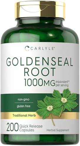 Cápsulas de Raíz de Goldenseal Carlyle | 200 Contenidos | Suplemento Herbal Tradicional | Sin OGM, Libre de Gluten - imagen 1