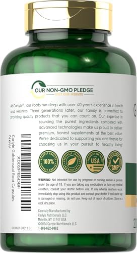 Cápsulas de Raíz de Goldenseal Carlyle | 200 Contenidos | Suplemento Herbal Tradicional | Sin OGM, Libre de Gluten - imagen 3