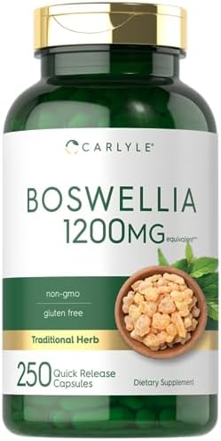 Cápsulas de Extracto de Boswellia Carlyle | 250 Contenido | Complejo de Boswellia Serrata con Extracto de Pimienta Negra | Suplemento Sin OGM y Sin - imagen 1