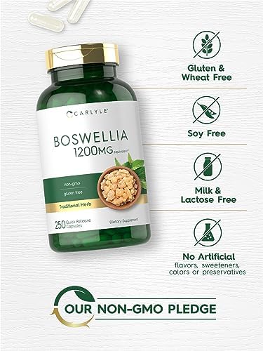 Cápsulas de Extracto de Boswellia Carlyle | 250 Contenido | Complejo de Boswellia Serrata con Extracto de Pimienta Negra | Suplemento Sin OGM y Sin - imagen 5