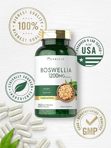 Cápsulas de Extracto de Boswellia Carlyle | 250 Contenido | Complejo de Boswellia Serrata con Extracto de Pimienta Negra | Suplemento Sin OGM y Sin - imagen 6